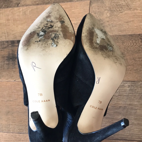 Cole Haan open back suede heels in size 7B - Picture 7 of 8